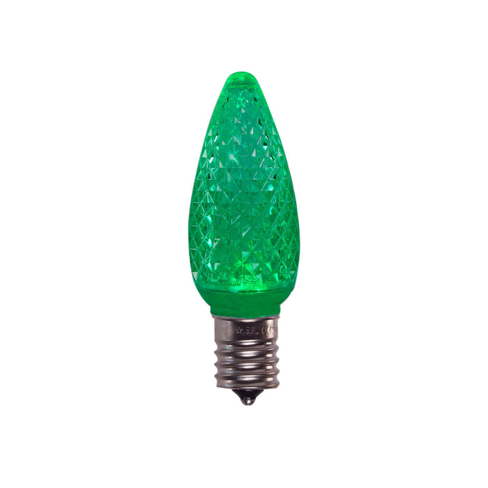 C9 FACETED BULB, GREEN