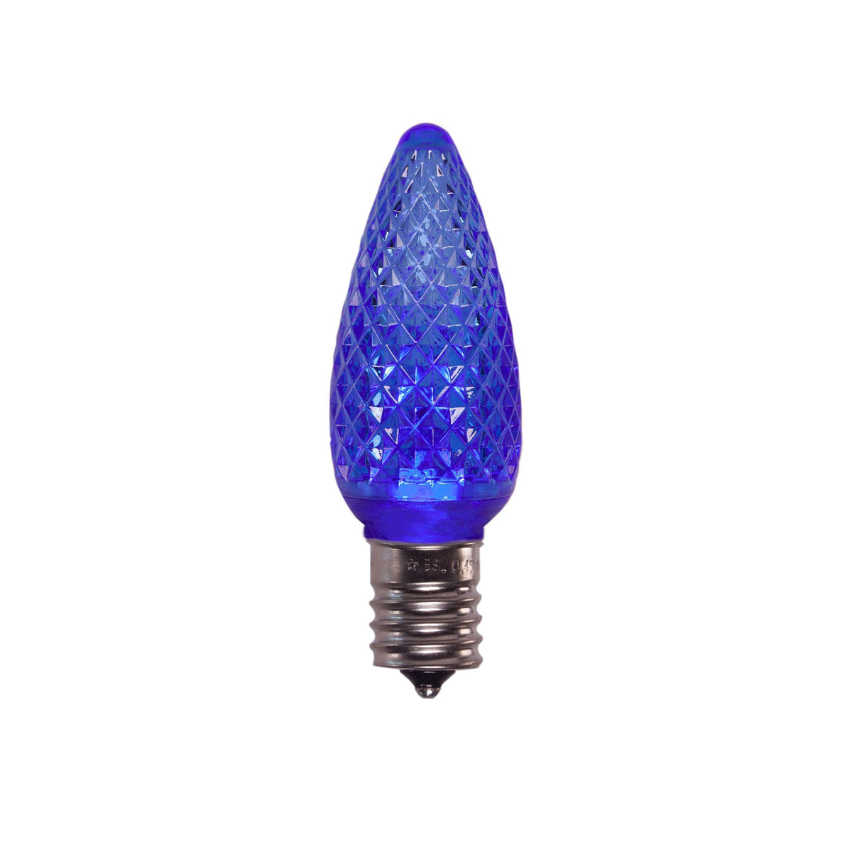 C9 FACETED BULB, BLUE