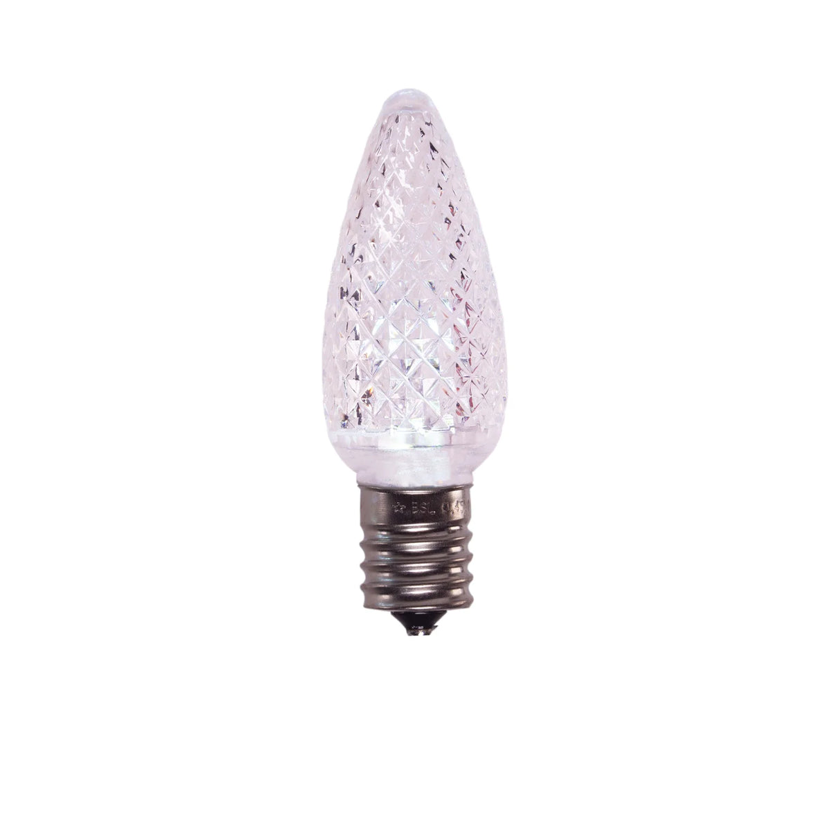 C9 FACETED BULB, PURE-WHITE