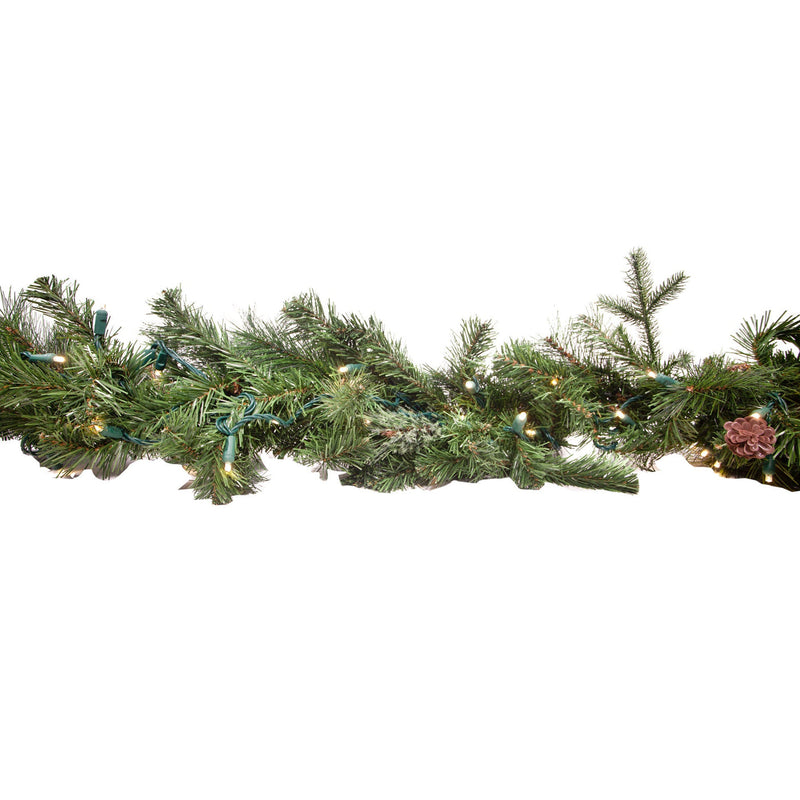 DELUXE LIGHTED GARLAND, WARM-WHITE