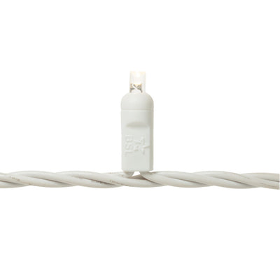 MINI-LIGHTS (5MM), 50 LED, WHITE WIRE, STEADY, WARM WHITE